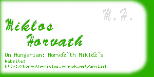 miklos horvath business card